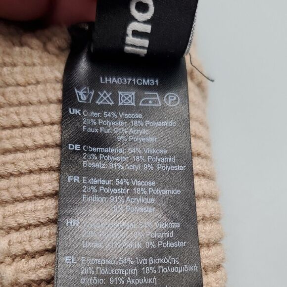 BARBOUR | OSFM KID'S | POM POM WINTER HAT BEANIE KNIT HAT in TAN BROWN - Picture 2 of 7